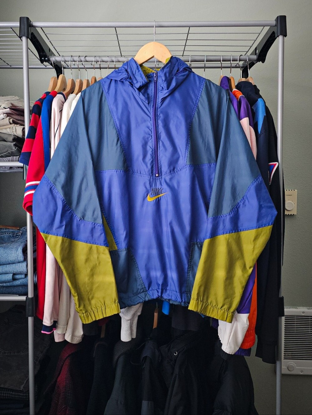 Vintage 90's Nike Men's Half Zip Windbreaker Jacket Size Large